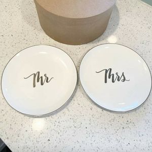 Mr. and Mrs. Crate & Barrel plates